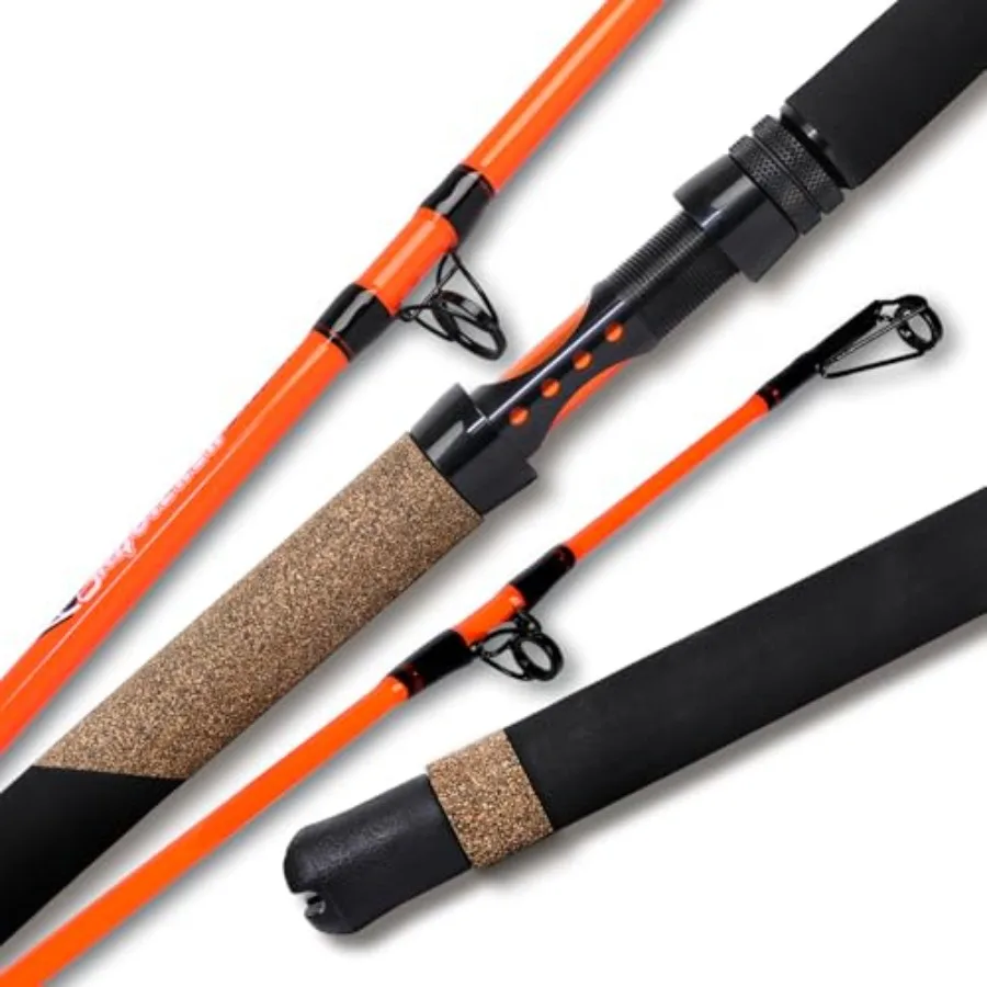 Caña de pescar de bagre de medianas y pesadas de 2 piezas para pesca con gatos en aguas profundas, ideal para lanzar y girar en ríos, lagos y R