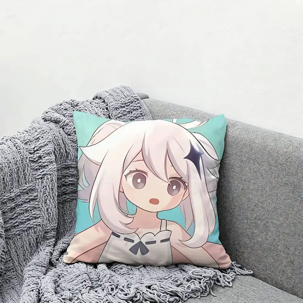 P-Paimon Throw Pillow Case 50x50cm DIY Square Pillowcase Square Office Cushion Cover