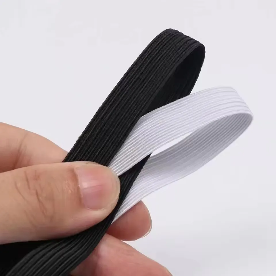 10meters/lot White/black Flat Elastic Bands Elastic rubber band Cloth Garment Elastic Tape for DIY sewing Stretch Rope Accessori