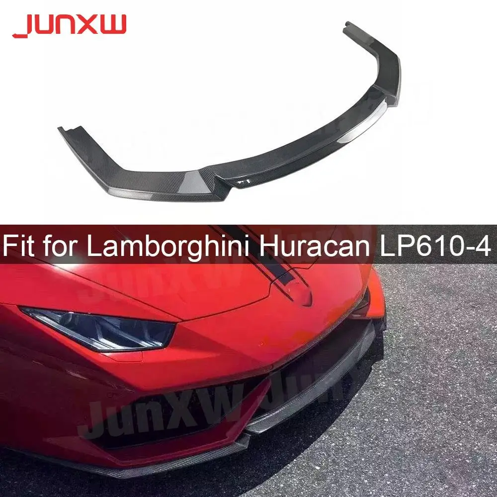 Dry Carbon fiber Head Lip Spoiler Aprons case For Lamborghini Huracan LP610-4 2014-2016 V Style FRP Front Bumper Chin Guard