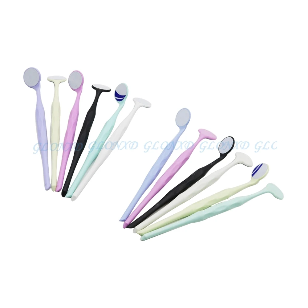 2pcs/bag Dental Examination Mirror Dentist Oral Examination Mirror Autoclavable Stainless Steel Lens DentistryTools Random Color