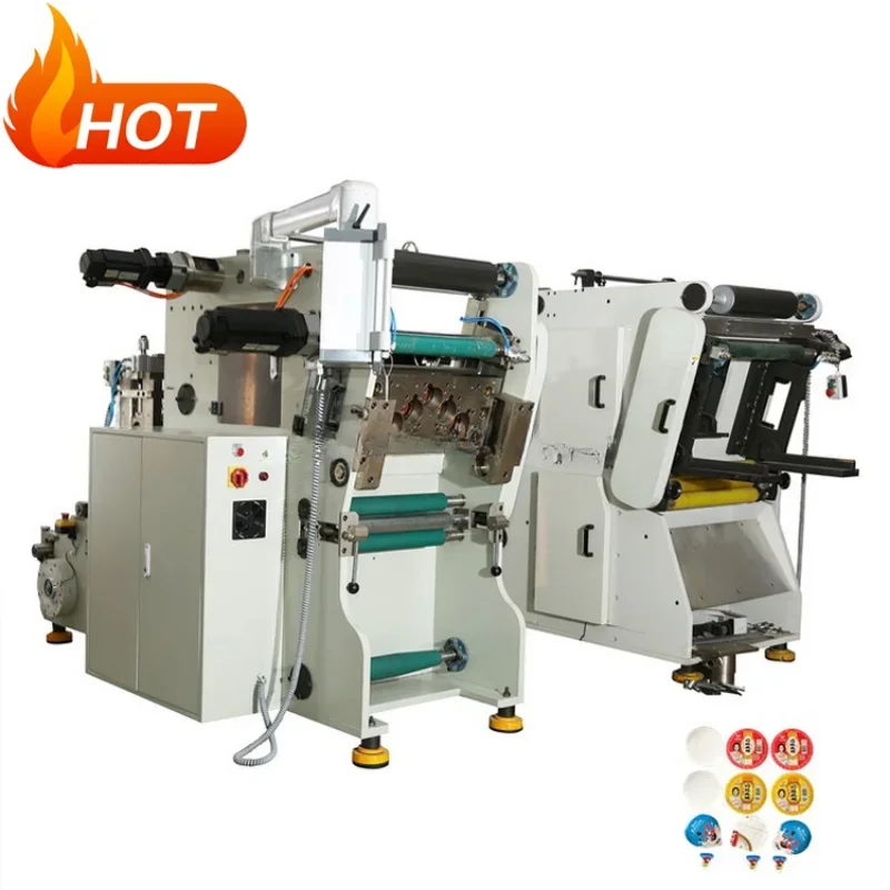 Fully Automatic Paper Cup Making Punching Machine Coffee Yogurt Cover Plastic Film Paper Lid Punching Cutting Machine for Mexico
