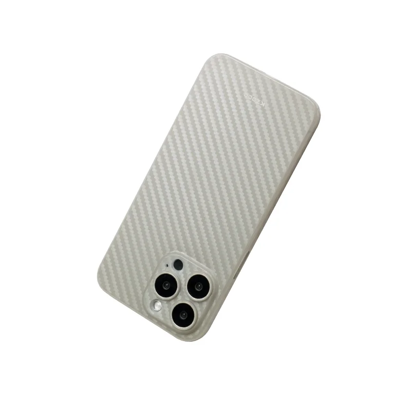 KZDOO Air Carbon Fiber Pattern Thin Shell Lightweight Slim 0.4mm Thickness Titanium Gray Case For iPhone15/15plus/15pro/15promax