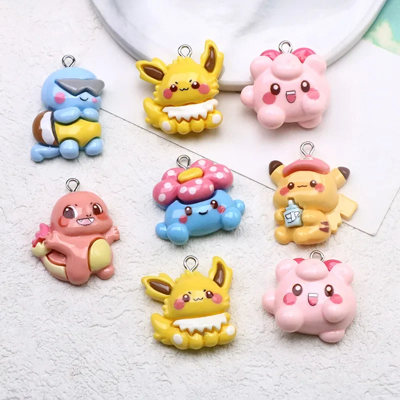 Pokémon pryskyřice kreativní kreslený obraz pikachu jigglypuff roztomilá málo přívěsek DIY šperků příslušenství vynikající ruční materiálů