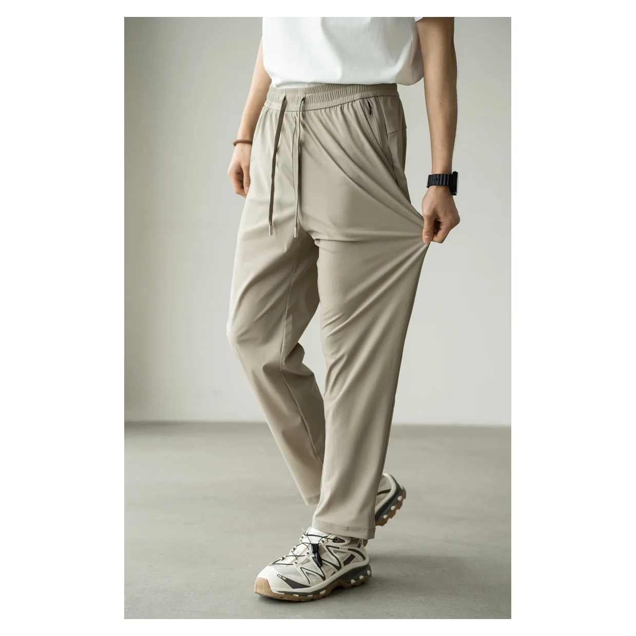Cool Sensation Four-Sided Elastic Thin Ice Silk Wide Leg Pants Men's Summer Outdoor Sports Business Casual New Long Pants