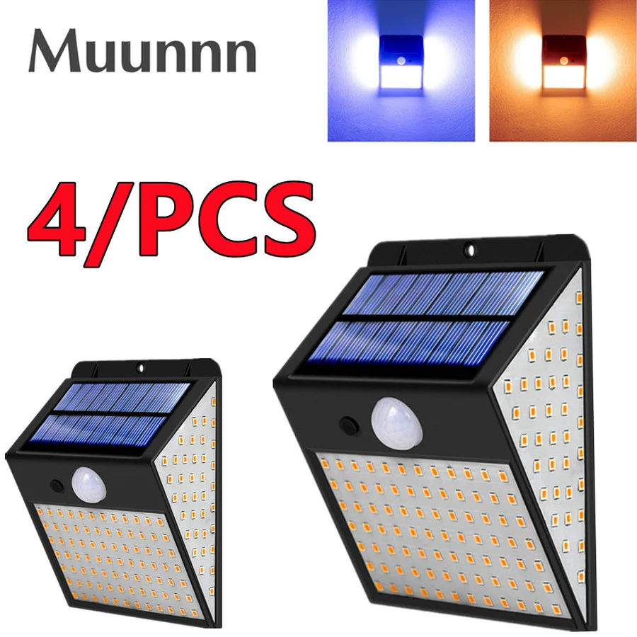 

LED 3 sided PIR Motion Sensor Sunlight control Solar Energy Street lamp Yard Path Home Garden Solar Power Induction Wall Light