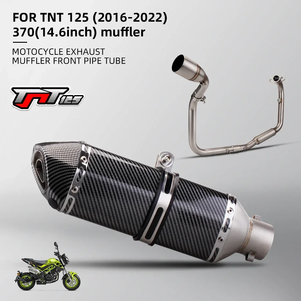 Full Motorcycle Exhaust System For TNT125 (2016-2022)with universal 51mm exhaust muffler Motorcycle EXHAUSTMUFFLER FRONT PIPE