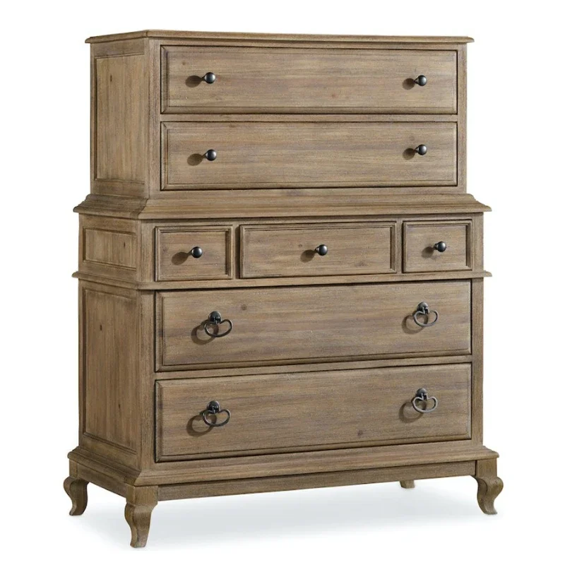 American bedroom solid wood chest of drawers, multi-functional storage high chest of drawers, French retro wall