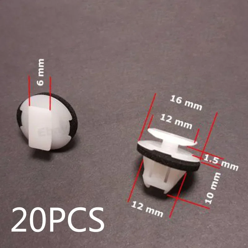 9mm Rivets Trim Clips Wing Moulding Arch Surround Black+White Car Wheel 12mm X 6mm 20x For Nissan Juke & X-Trail(T31) Stock New