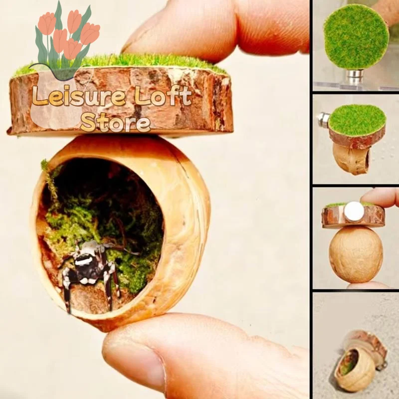 Magnetic Spider Hide Handmade Mini Cave for Jumping Spiders Decorative and Secure Pet Spider Habitat
