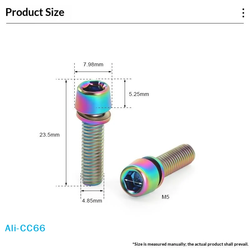 【C】6 Stück Fahrradlenker-Vorbau-Flaschenhalter-Schrauben M5*18MM Titanbeschichtete bunte Stahlschrauben für Fahrradlenker