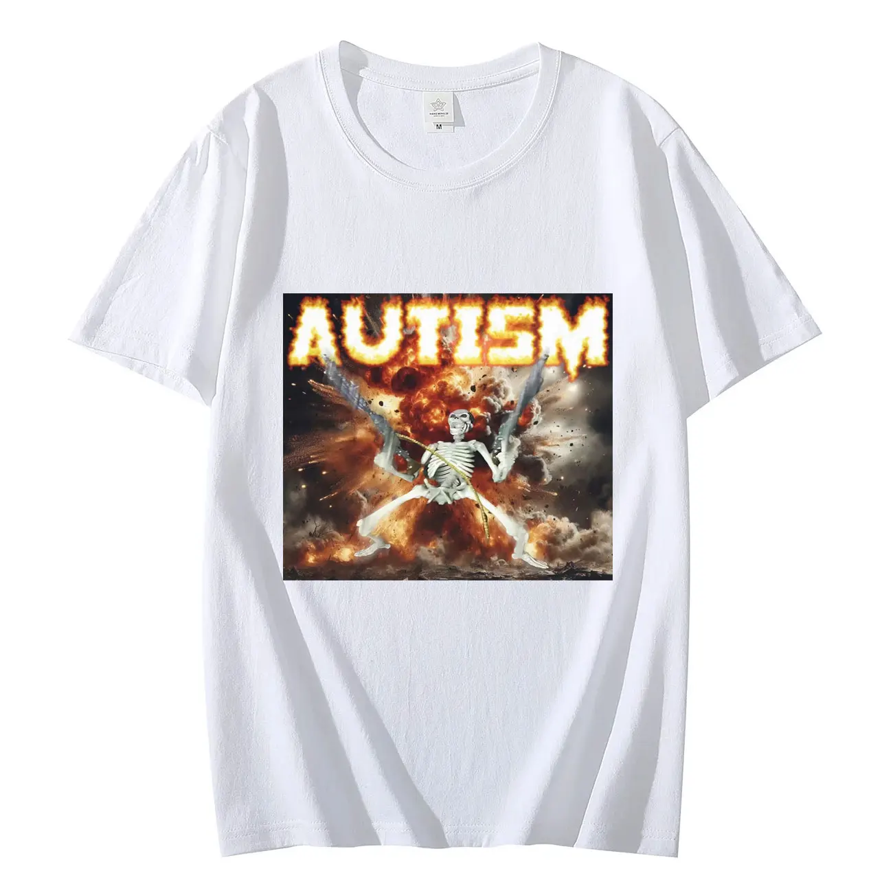 

Funny Autism Edgy Skeleton Meme Graphic T Shirts Gothic Fashion Y2k Short Sleeve T-shirt Unisex 100% Cotton Oversized T-shirts