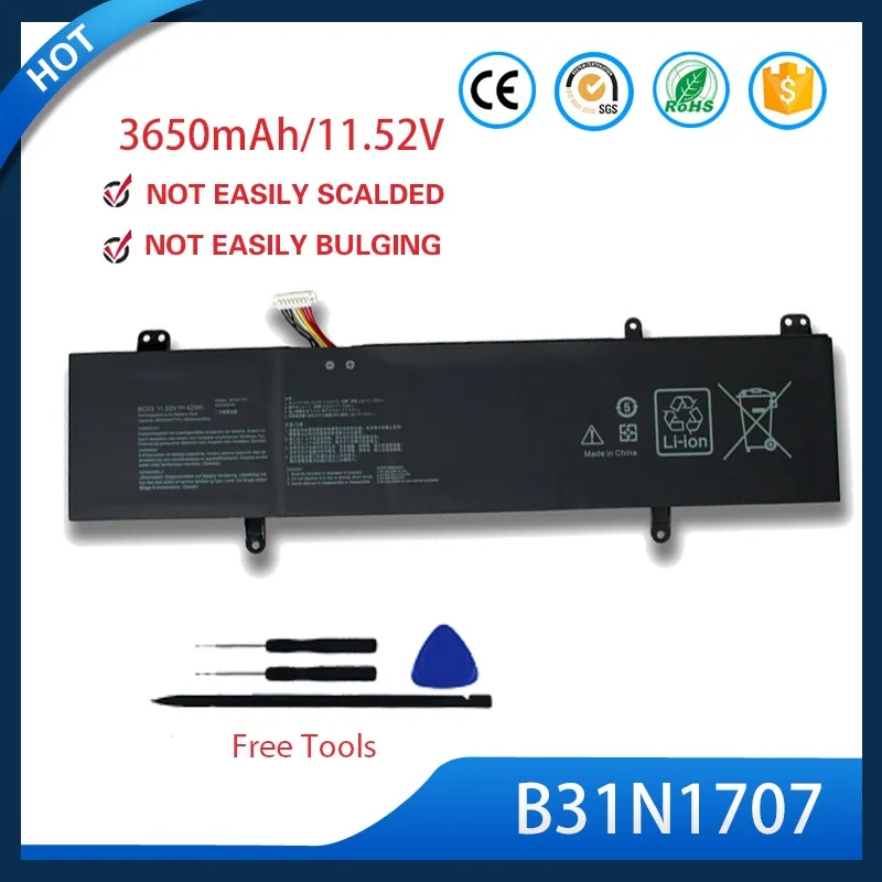 

Replacement B31N1707 Battery Compatible For Asus S4200UQ S4100V X411UF 3-Cell