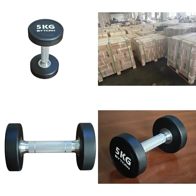 Personalized Head Polyurethane Dumbbell Set 2.5kg-50kgs 5lb-110lb Black Durable Comfortable Fitness Equipment for Home Gym