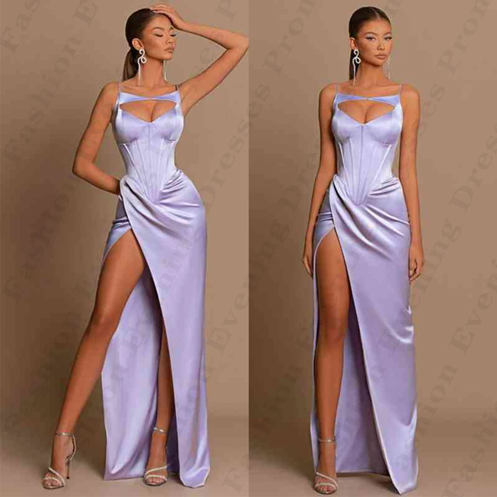 Vestidos de Noche de moda para mujer, Sexy, sirena, Espalda descubierta, hombros descubiertos, sin mangas, abertura alta, Simple, fregado, vestidos de graduación