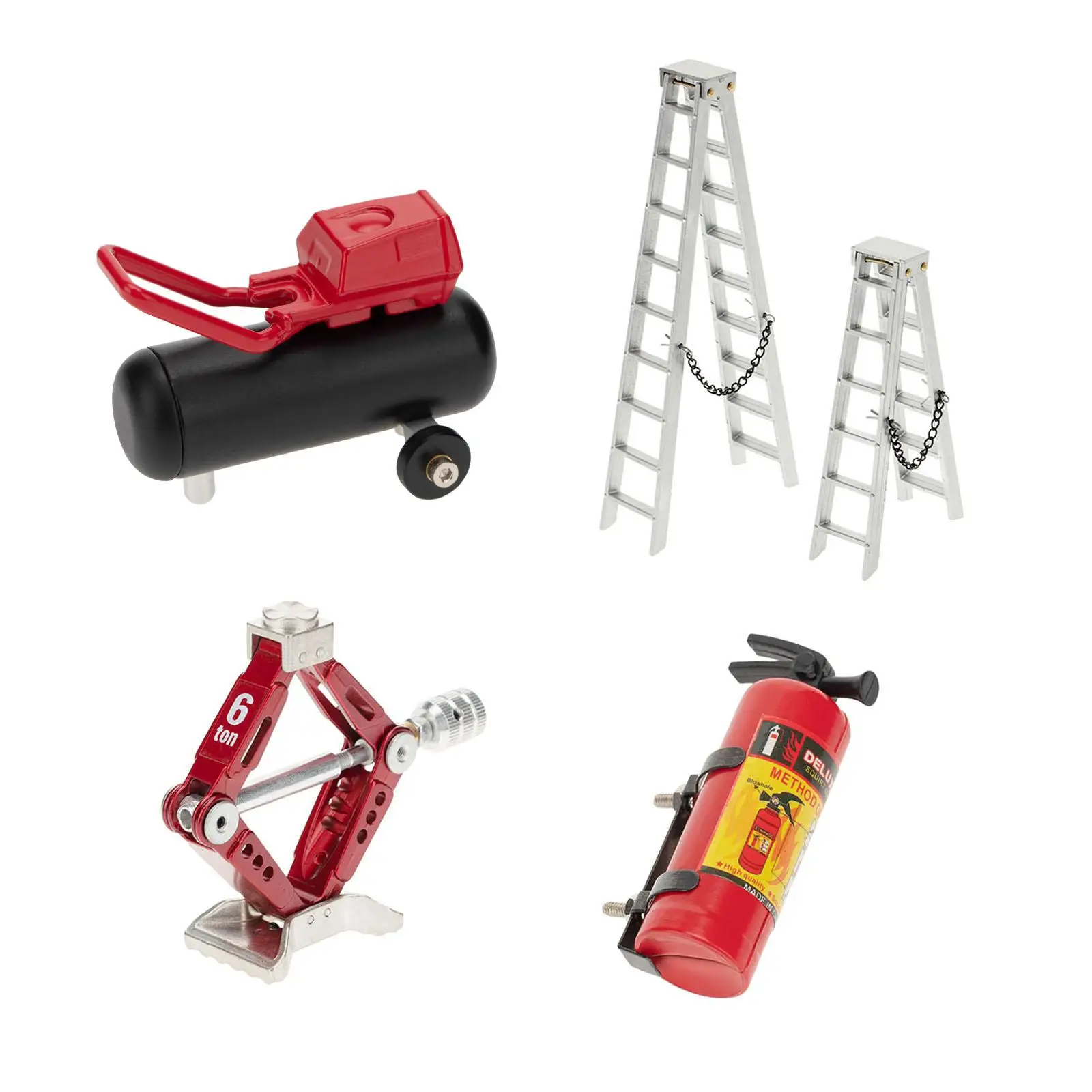 Simulation Fire Extinguisher Scissor Jack Air Pump for 1:10 RC Rock Crawlers