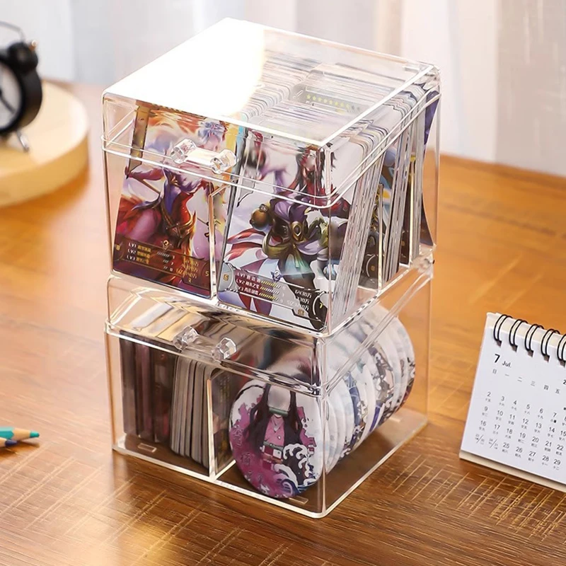 Transparent Photocards Holder Small Card Storage Box Organizer Box Case Container Card Postcard Collection Organizer