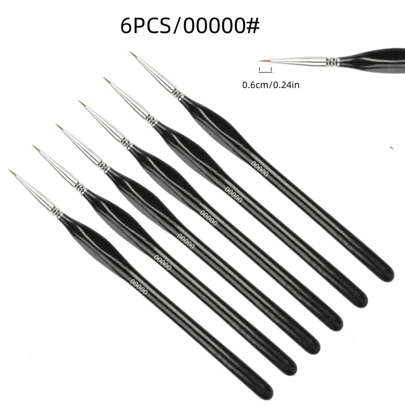 3/6 Piece Fine Tip Paint Brush Set for Synthetic Nylon Hair for Acrylic Painting, Model Detail and Miniature Art Painting Brush