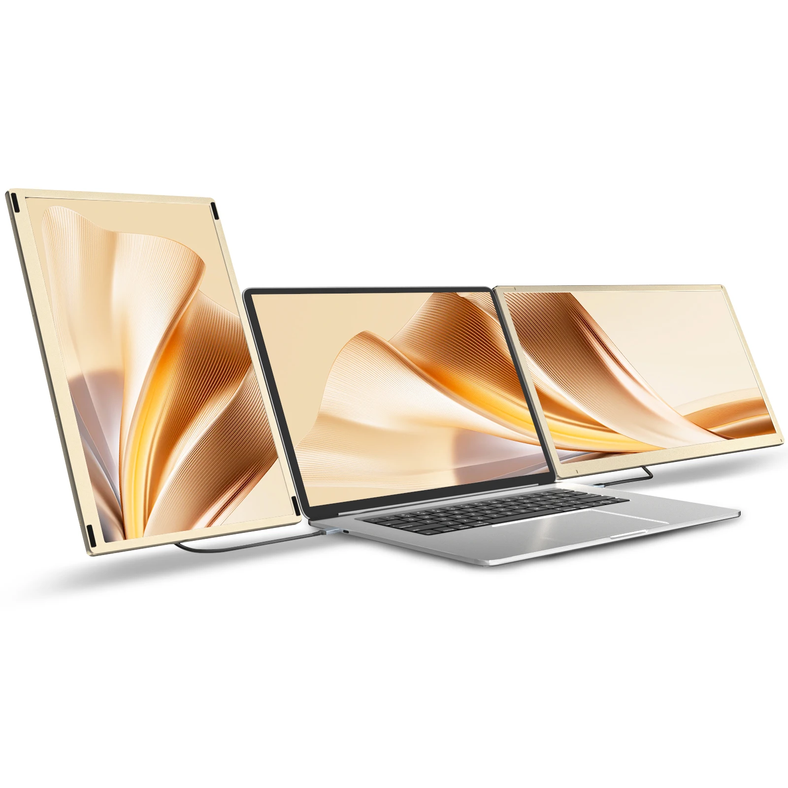 2026 S6 Portable Monitor Dual IPS Full HD 1080 Portable Monitor Screen with 120% SRGB Portable Triple Monitor for Laptop