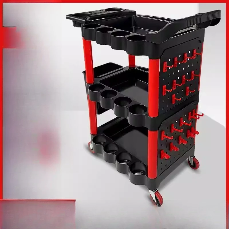 

Car beauty tool car wash thickened multifunctional three-layer trolley plastic mobile storage