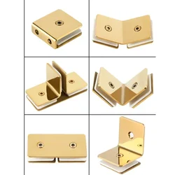 304 Stainless Steel Glass Clip Gold Fixed Bathroom Glass Door Fixed Code Corner Partition Shower Room Link Clip
