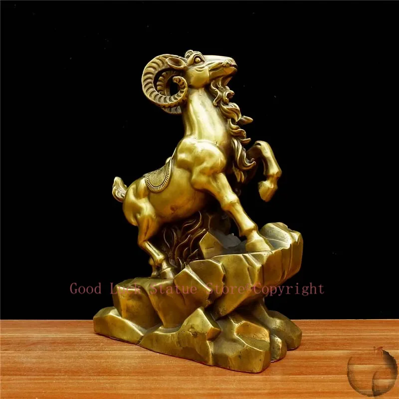 2025 foreign business guest company office boss GIFT fortune Prosperity Wealth Lucky Ornament copper Goat Sculpture BAR Living