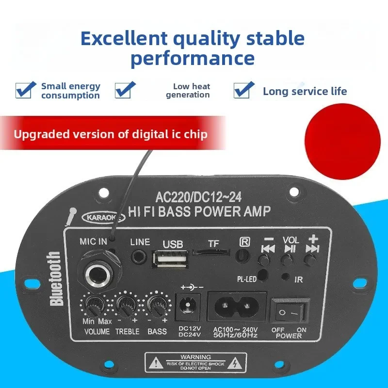 Stable Three-purpose Digital Power Amplifier Board Built-in Bluetooth Microphone Mono Power Amplifier Board
