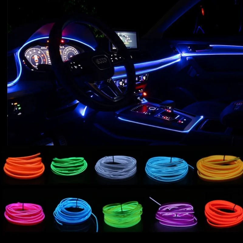 

DD Cold Light Line 5-meter New EL Edge Car Cold Light Line Interior Atmosphere Light Strip Clip on LED Light Strip