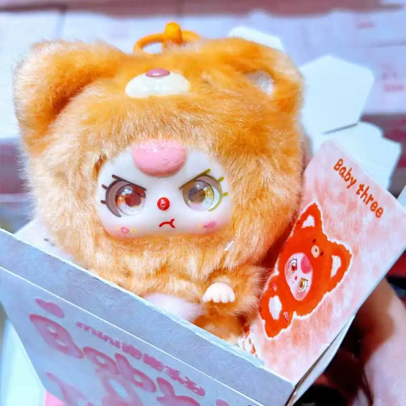 طفل ثلاثة صغيرة عناق سلسلة صندوق أعمى ظهره قلادة لينة ومريحة لطيف دمية لعبة حلية صندوق غامض مفاجأة متعة الهدايا