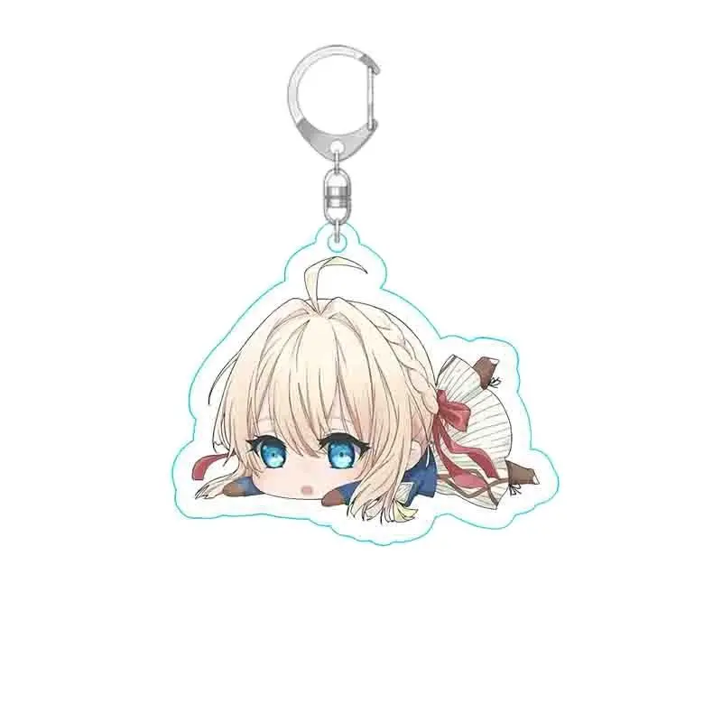 6CM Japan Anime Violet Evergarden Figures Violet Evergarden Acrylic Keychains Cute Bag Pendant Decor Toy Fans Collection Gift