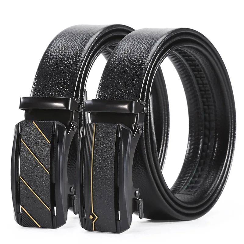 

Men's Business Fashion Automatic Buckle Iron Buckle Belt Middle-aged Youth Business All-match Trousers Tight Belt Rivers