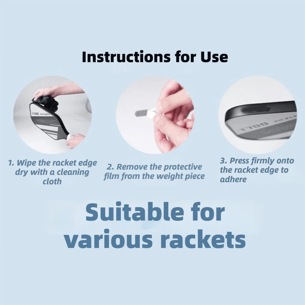 10Pcs Self Adhesive Pickleball Paddle Weight Tape Custom Balance Easy to Apply Paddle Balance Strips Strong Adhesive