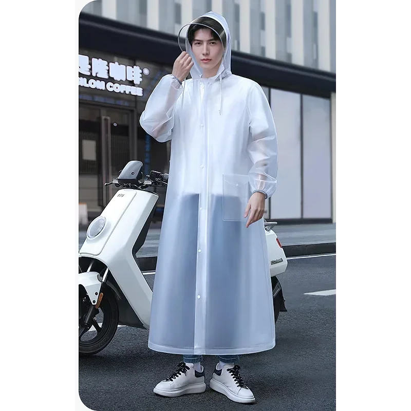 Poncho con cappuccio con cerniera, abbigliamento antipioggia da moto, poncho da trekking per donna/uomo per l'estate, giacca antipioggia ambientale stile lungo