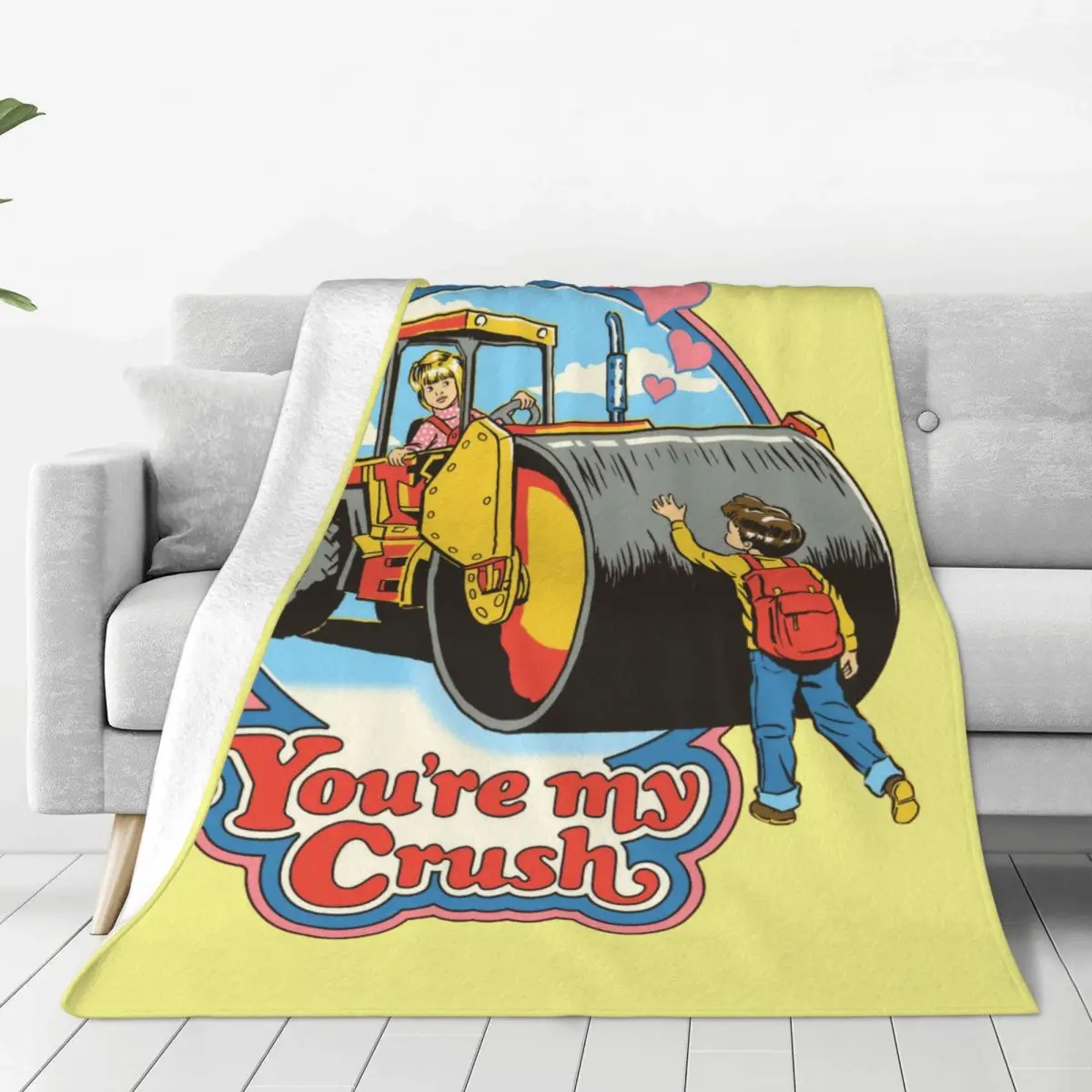 Black Humour You're My Crush Blanket Flannel Decoration Sofa Occult Art Throw Blanket Relax Soft for Outdoor Quilt