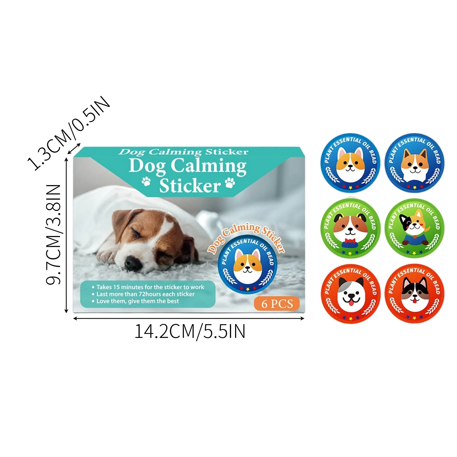 ملصقات مهدئة لراحة الحيوانات الأليفة، عواطف جديدة للكلاب والقطط مع الزيوت العطرية التي تزرعها بشكل طبيعي، آمنة وفعالة، 6 قطع للأسفل #6