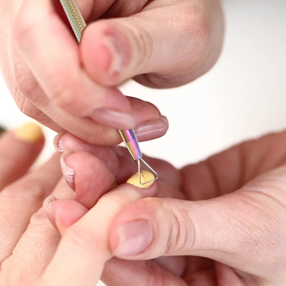Poussoir à cuticules en acier inoxydable, grattoir à ongles à double extrémité pour dissolvant de vernis Gel, outils de manucure, outil de nettoyage des peaux mortes, soins des ongles, 2 pièces