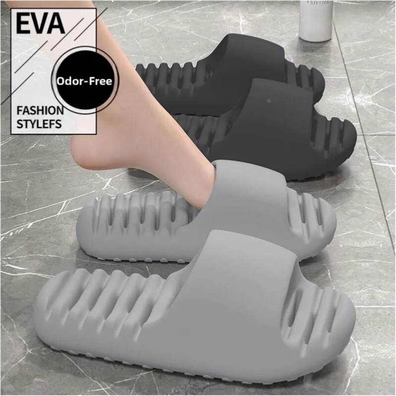 SHAJI Couple Bathroom Shower Slippers, Summer Hollow Out Non Slip Quick Dry Leak Proof Cloud Slides, Cool Unisex Indoor Footwear