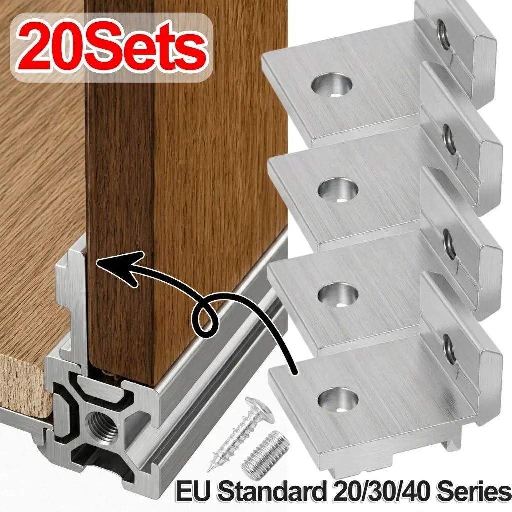 (1-20Sets) 2020 3030 4040 Aluminum Profile Corner Bracket Si