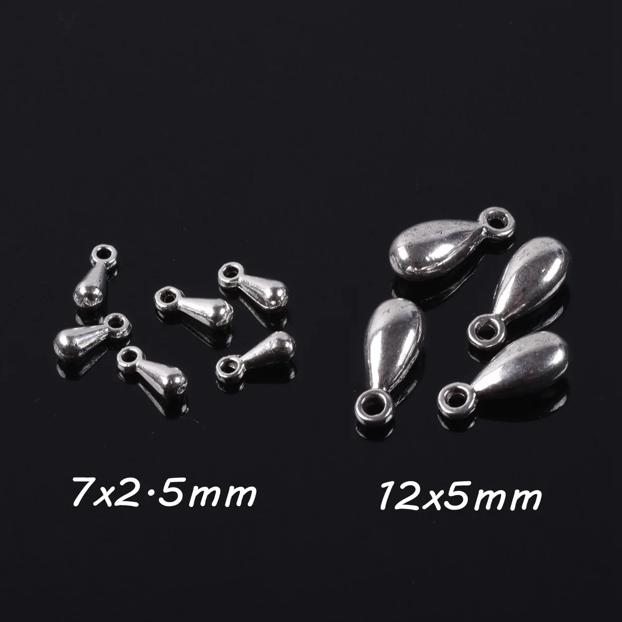 

7x2.5mm 12x5mm Teardrop Shape Metal Drops Pendants Beads Wholesale Lot For Jewelry Making DIY Earrings Findings