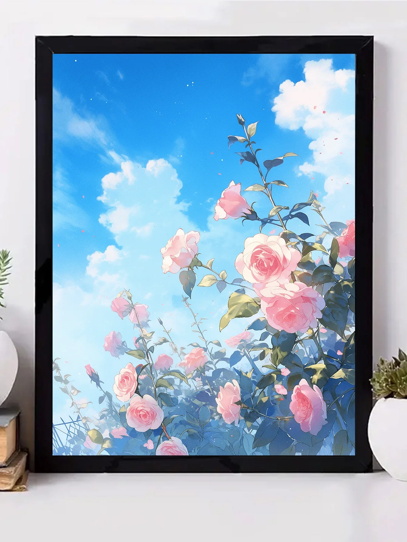 

1 piece Pink rose DIY diamond painting, DIY diamond painting set accessories, suitable for home living