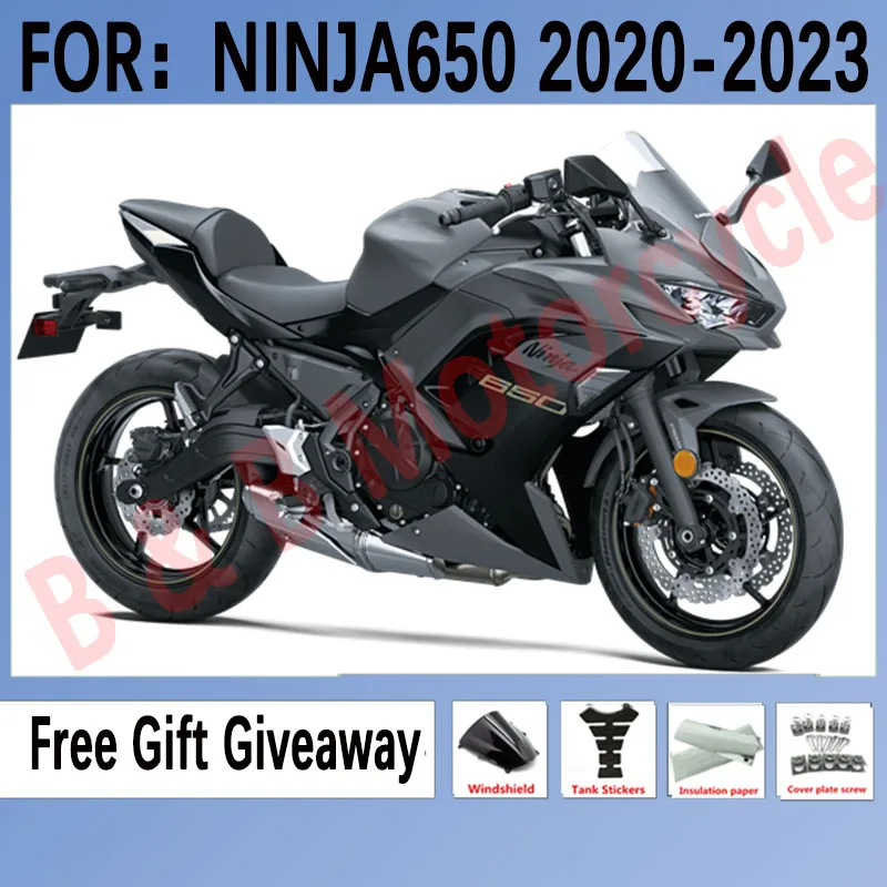 

Fairing for KAWASAKI NINJA650 2021 2022 2023 ABS Full Fairings kit fit for Ninja 650 2021 2022 fairings Kits Set Dark Gary Black