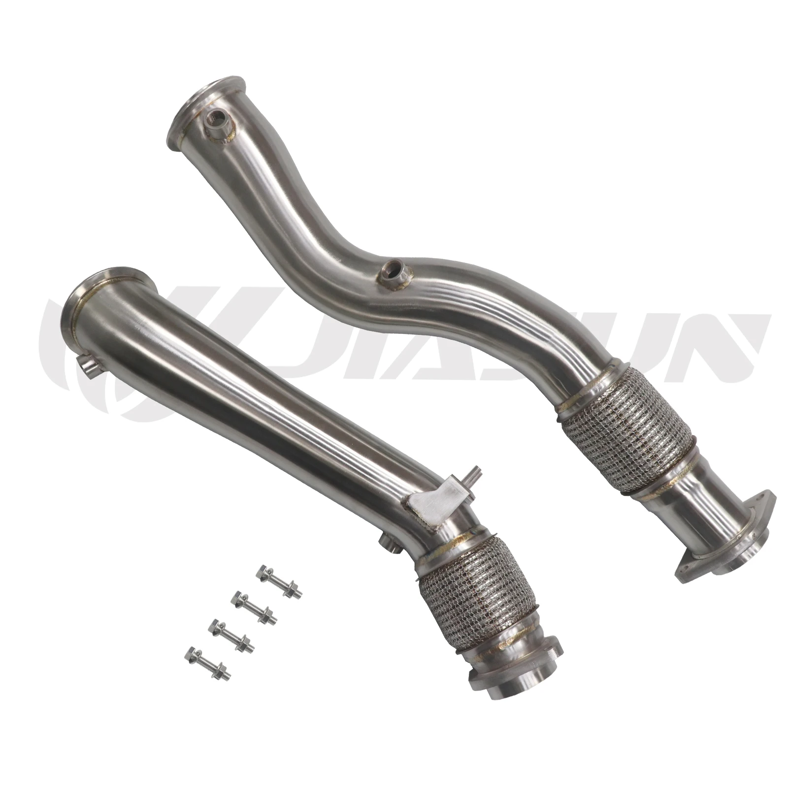 High-Flow 304 Stainless Steel Downpipe for  X3M X4M F97 F98 S58B30A 3.0T 2019-2022 Straight Header Exhaust Pipes