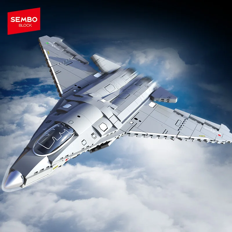 SEMBO BLOCK-bloques de construcción de ensamblaje de aviones de combate, serie militar MOC, avión, modelo, juguetes de ladrillos