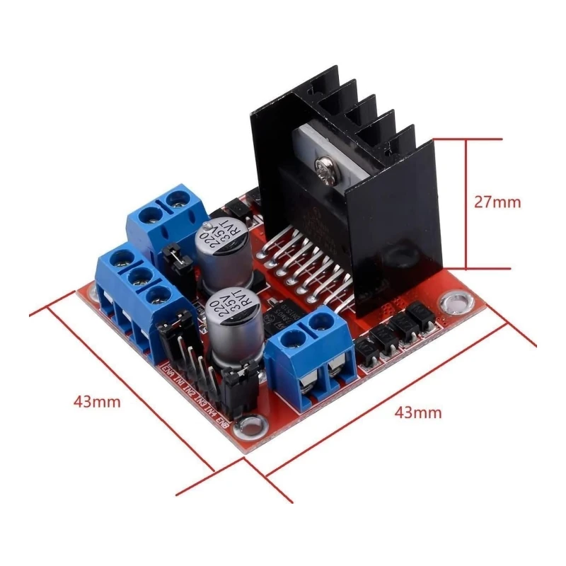 2pcs L298N Motor Driver Controller Board Module for Arduino UNO MEGA R3 Mega2560 Smart Car Power Dual H-Bridge Stepper Motor DC