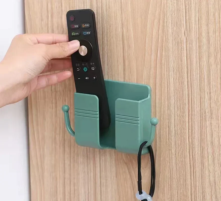 Wall Hanging Hook TV Air Conditioner Remote Control Board Storage Box Bedside Wall Mobile Phone Charging Bracket Storage Hanger