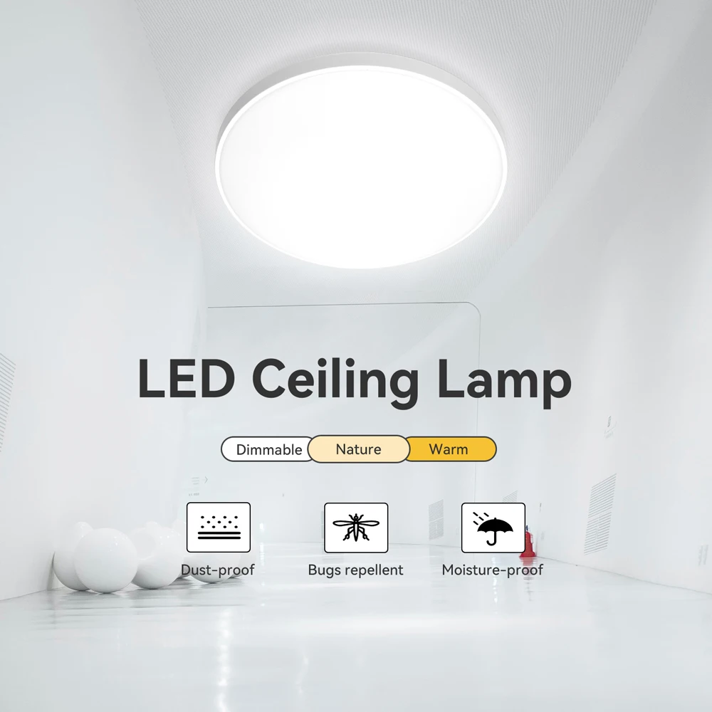 

Modern Ceiling Lamp 18W/30W/50W Ultrathin LED Lights Stylish Lustre Ceiling Light for ​Bedroom Kitchen Living Room Home Decor