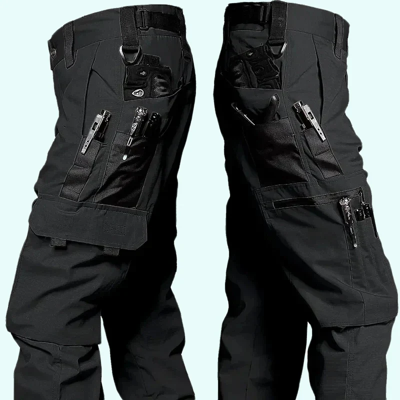 Men's Work Trousers New Tactical Cargo Jeans Outdoor Workwear Casual Pants Spring Summer Waterproof Wear-Resistant Hiking Pants