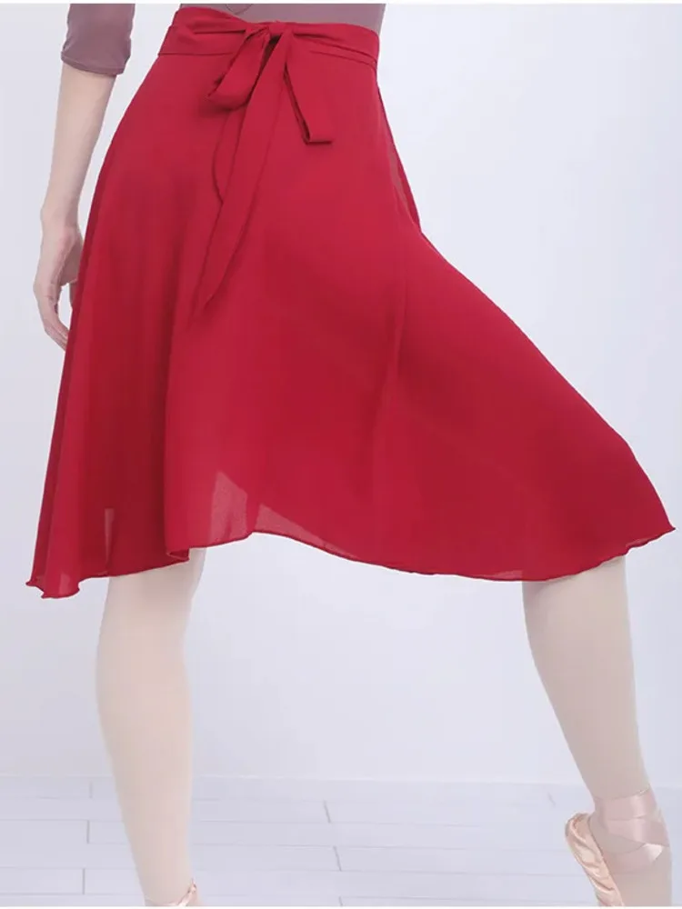 تنورة عالية الخصر من الشيفون بلون سادة للنساء - جزء سفلي لأداء رقص الباليه المتدفق لبطانات وعروض المسرح