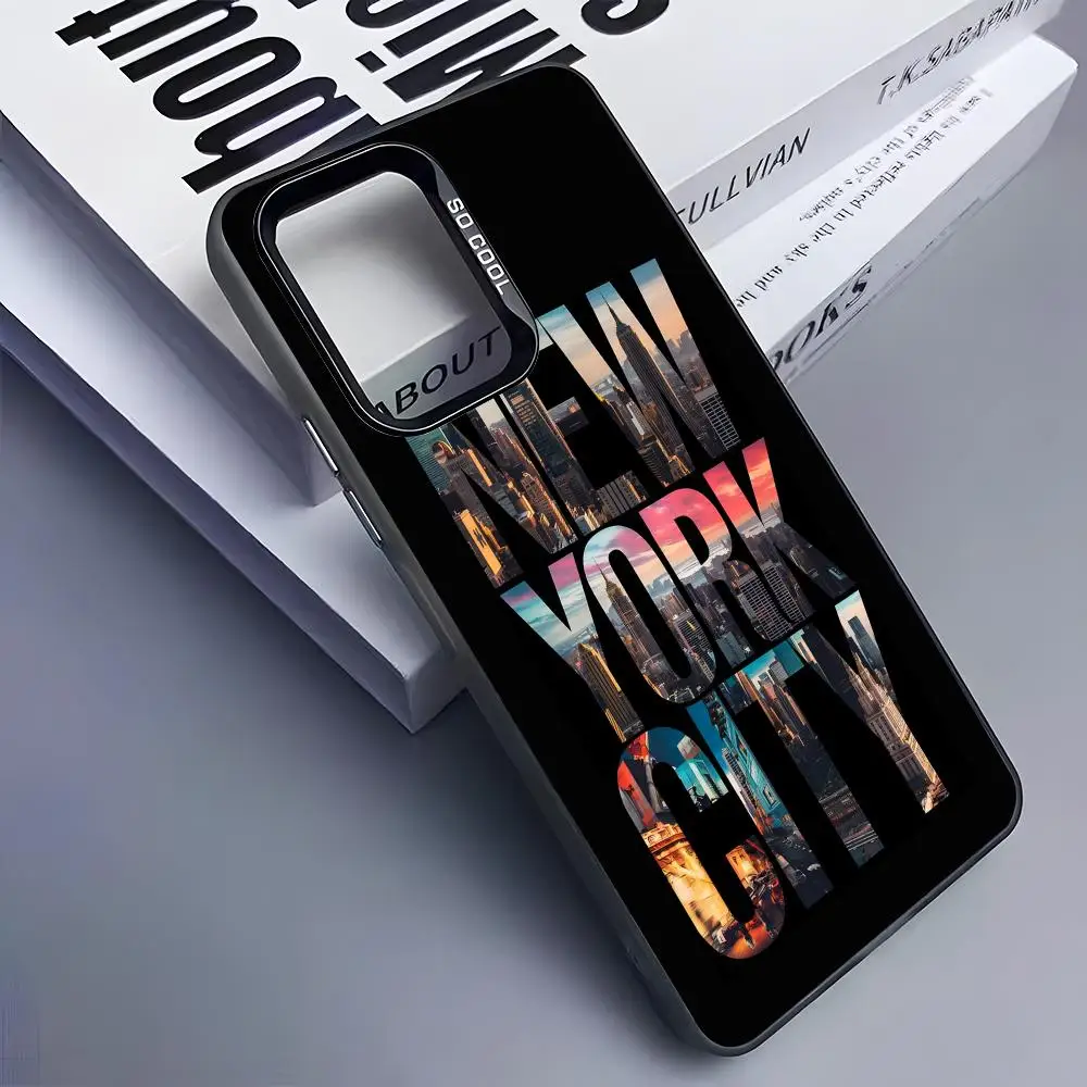 New York City Phone Case for Samsung Galaxy S26 S25 S24 S23 S22 S21 S20 Note20 Plus Ultra Colorful Silver Cover