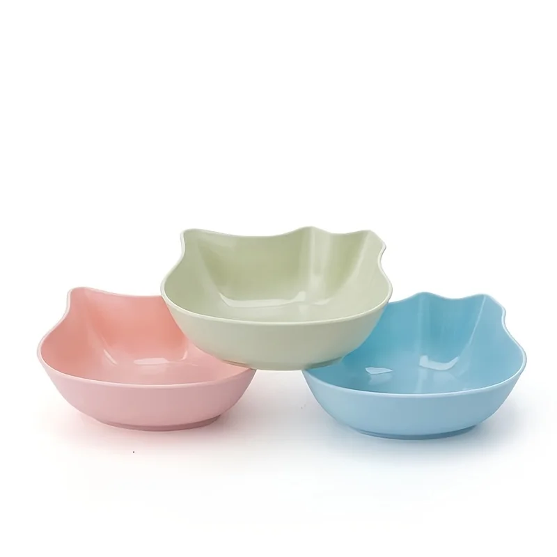 1pc Random Color Cat Feeder Bowl, Plastic Cat Food Bowl Water Bowl Cat Utensils For Feeding Drinking Supply